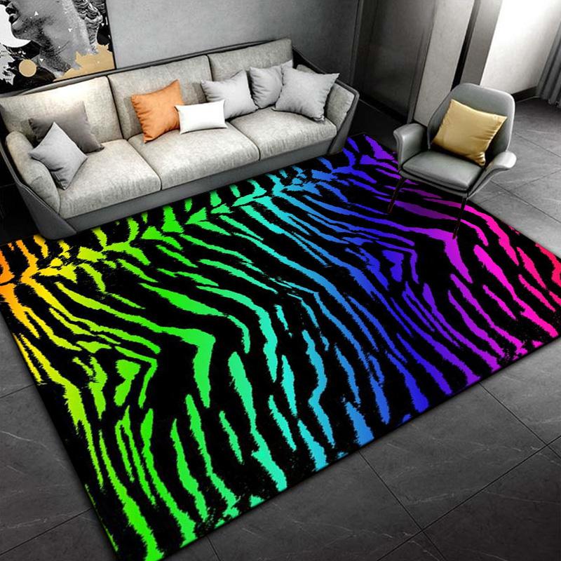 Black White Print Zebra Pattern Area Rug Large,Carpet Rug for Living Room Bedroom Kitchen Doormat Decoration,Non-slip Floor Rug