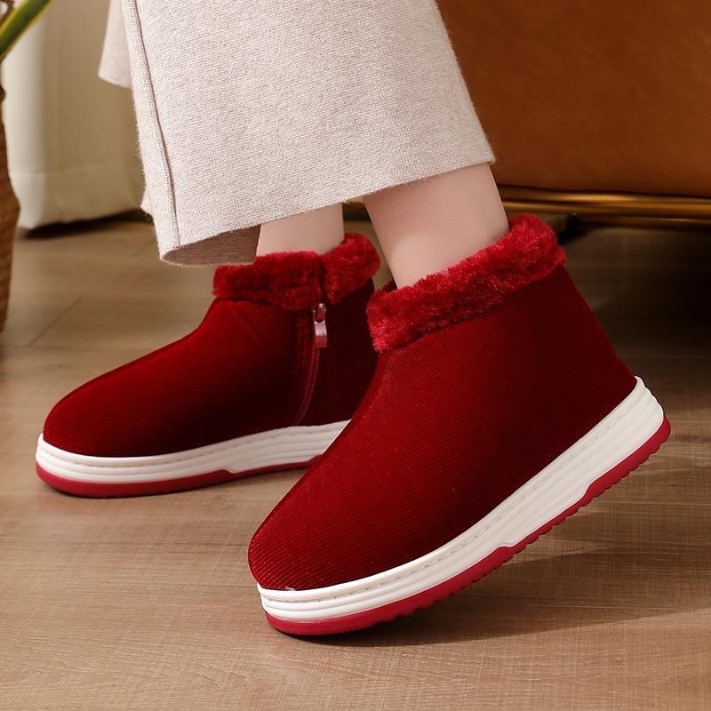 Handmade warm cotton shoes women's winter rubber sole cloth shoes for the elderly home non-slip parents piled thickened men's cotton