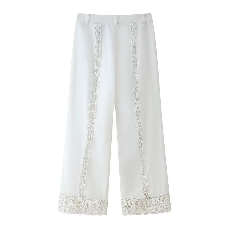 Jnleaog Spring New Arrival Women's Clothing Fashion Style French Fashion Crocheted Shirt Pants Suit 4786043
