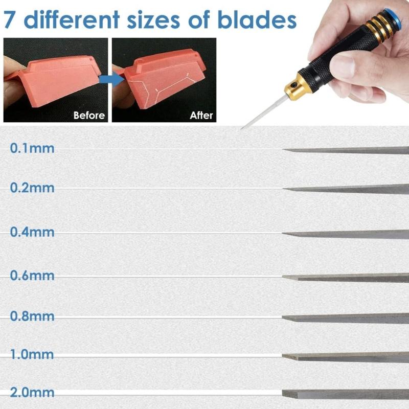 Model Scriber Model Kit Resin Carve Scriber Tool Line Cutting Tool Chisels 7 Cutter For Remote Car/Drones Repair