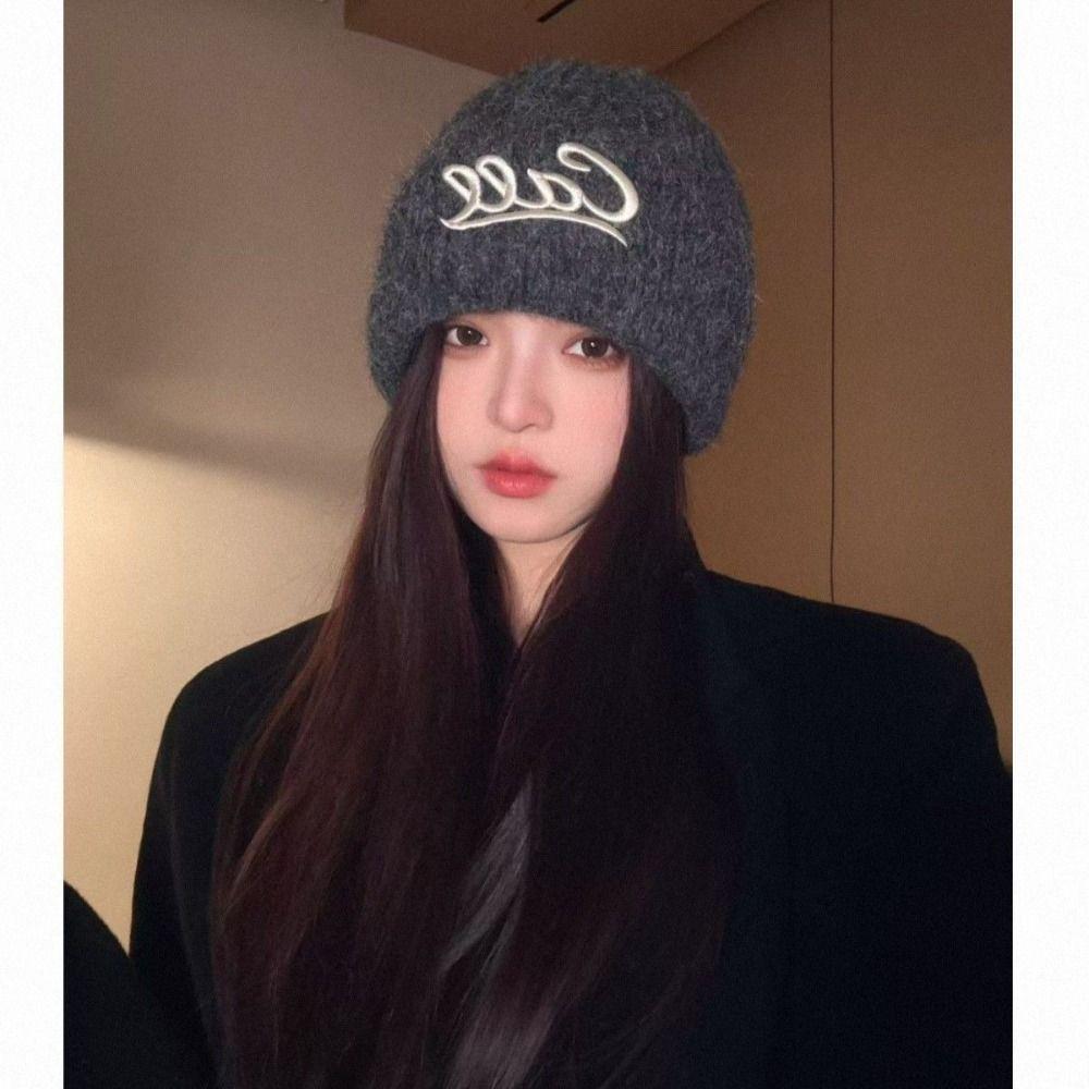 Unisex Letter Embroidered Beanie Stretchable Fit Casual Beanie Hat  Outdoor Activities