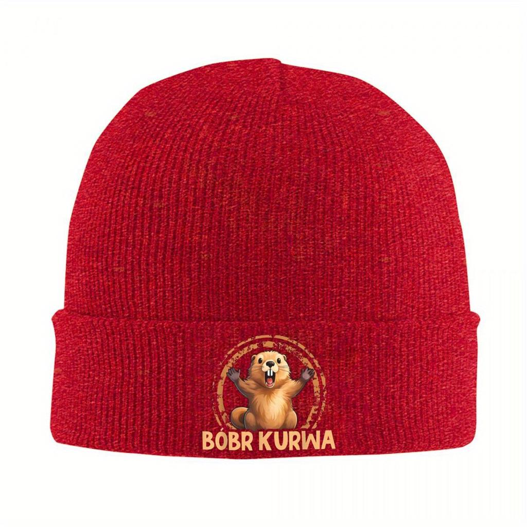 Bobr Kurwa Beaver Knitted Hat Women's Men's Beanies Autumn Winter Hat Bober Casual Cap