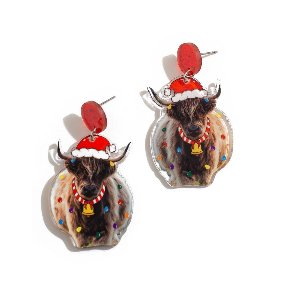 Animals Merry Christmas Earrings Jewelry Quicksand Dangle Earrings Fashion Elk Pendant  Party