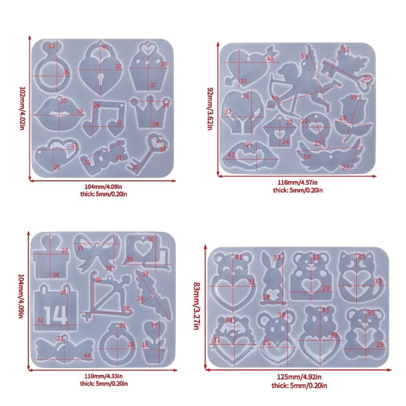 Versatile Resin Casting Mold DIY Earrings Pendant Mold Valentine's Day Epoxy Molds Perfect for Creating Jewelry Earrings