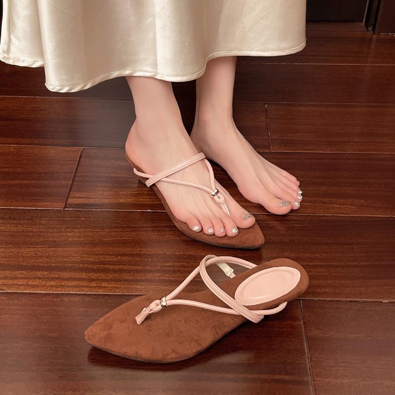 Fashion Pointed Toe Women Sandals Casual Flats Shoes Fashion Clip Toe Shoes Woman Walking Cozy Sandals 2025 Summer Dress Zapatos Female