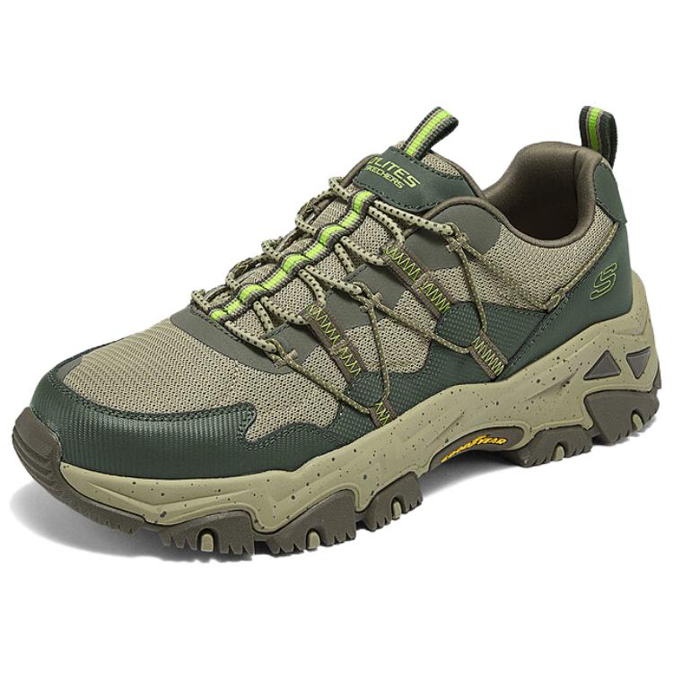 Skechers DLites Hiker Comfortable Versatile Durable Grip Low Top Hiking Shoes Men Sneaker Olive-Brown 237421-OLBR