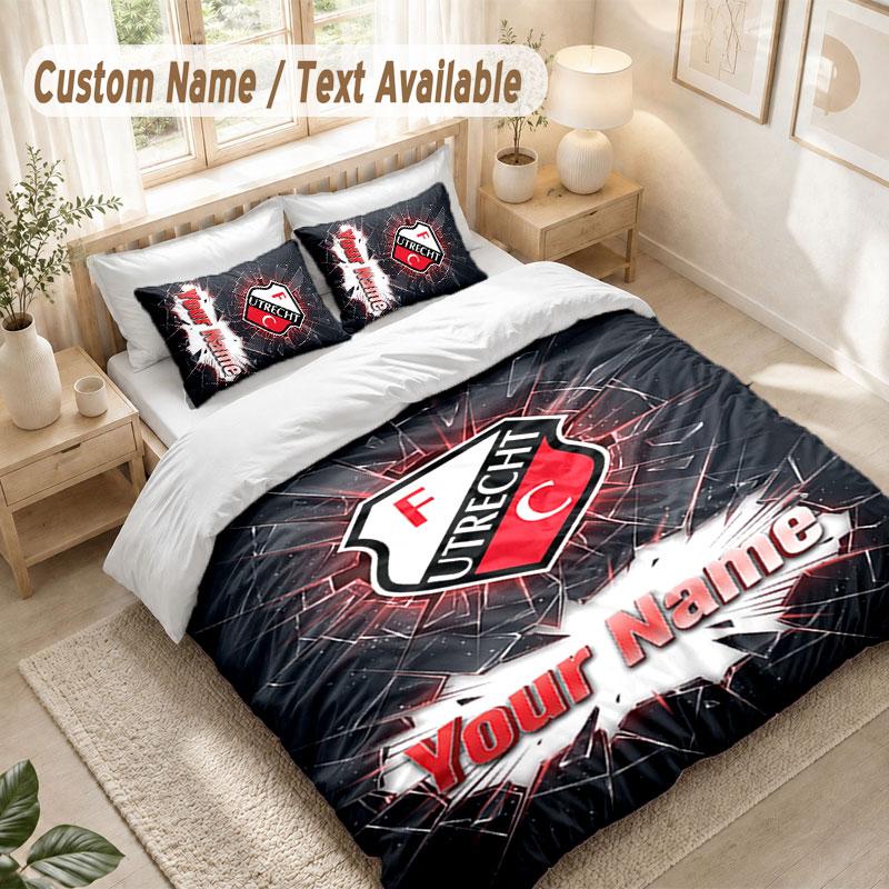 Custom Name Bedding Set 3 PiecesFC Utrecht Print Duvet Cover + 2 Pillowcases Soft Bed Decor