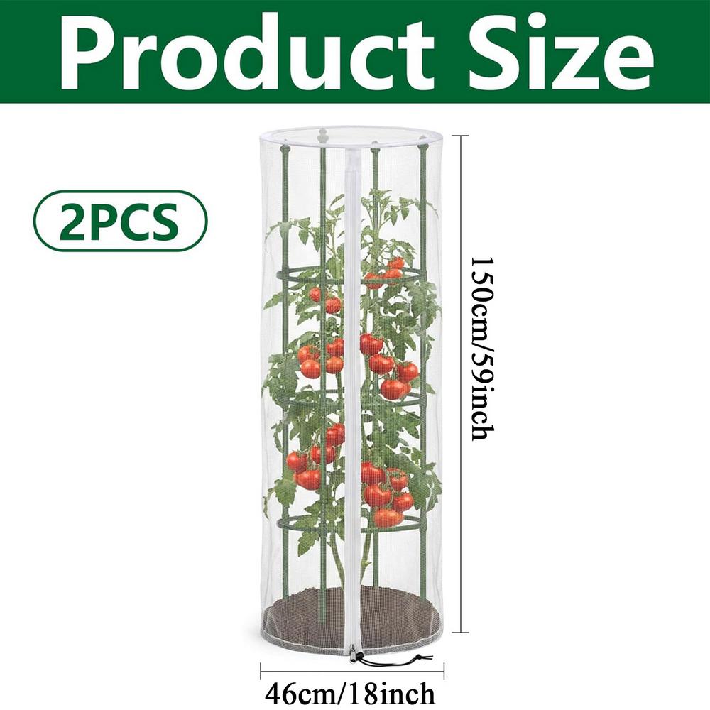 Garden Bird Net Cover Plant Insect Proof Net Cover With Zipper Breathable Tomato Cage Protector For Vertical Climbing (No racks)