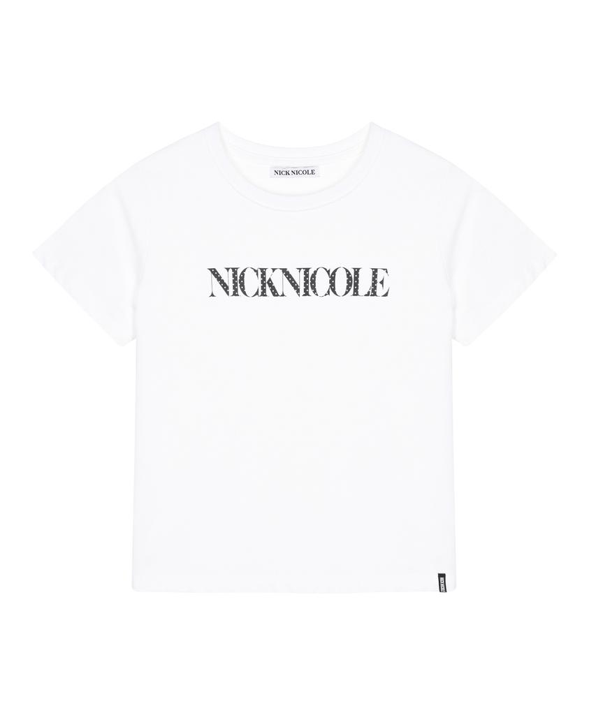 Nigaennikol Nicole Dot Lettering Slim Top_White