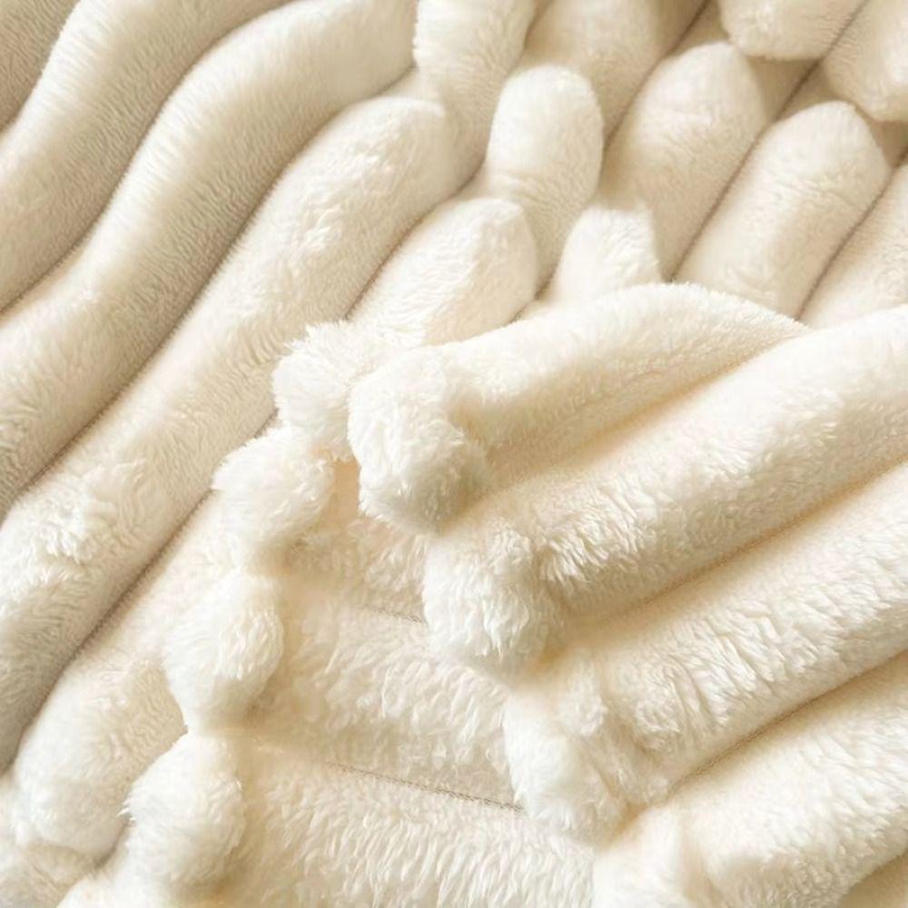 Plush Nap Blanket 200x150cm Bed Sheet Cover Blanket Simple Faux Rabbit Fur Blanket Living Room