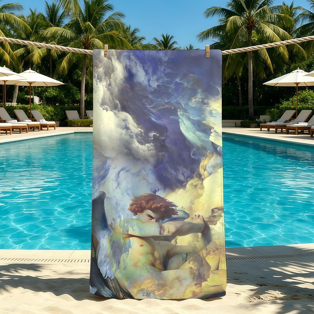 Towel Angel For Outdoor Camping Cool Beach Towel Lucifer Super Absorbent Quick-Drying Summer Towel