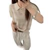 Korean Casual Hollow Out Women's Loose Short Sleeve Top