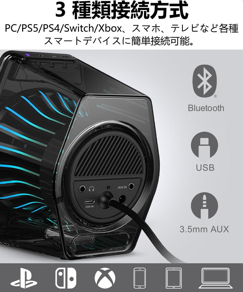 Edifier G2000 Pro 64W RGB Ton- und Lichtsynchronisation PC-Gaming-Lautsprecher Kompatibel mit PS5 Kompakte Tisch-Aktivlautsprecher mit Fortgeschrittenem Klang