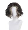 Harajuku Style Men's Full Wig, Ash Brown Gradient, Short, Center-Parted, Fashionable, with Net, Natural, Unisex (A)