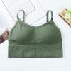 Women's Ribbed V-Neck Cami Top, Seamless U-Back Bralette with Built-in Bra