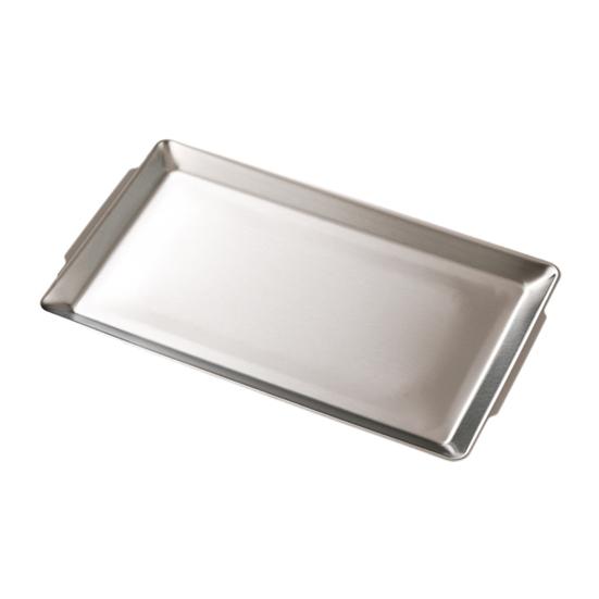 Stainless Steel BBQ Serving Tray Heavy Duty Rectangular Serving Platter with Handles Dishwasher Safe