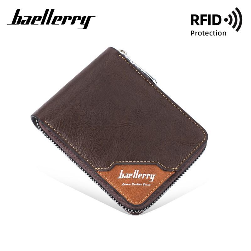 Wallet Men's Short European American Business Multifunctional Color Blocked Fashionable Change Bag Trend