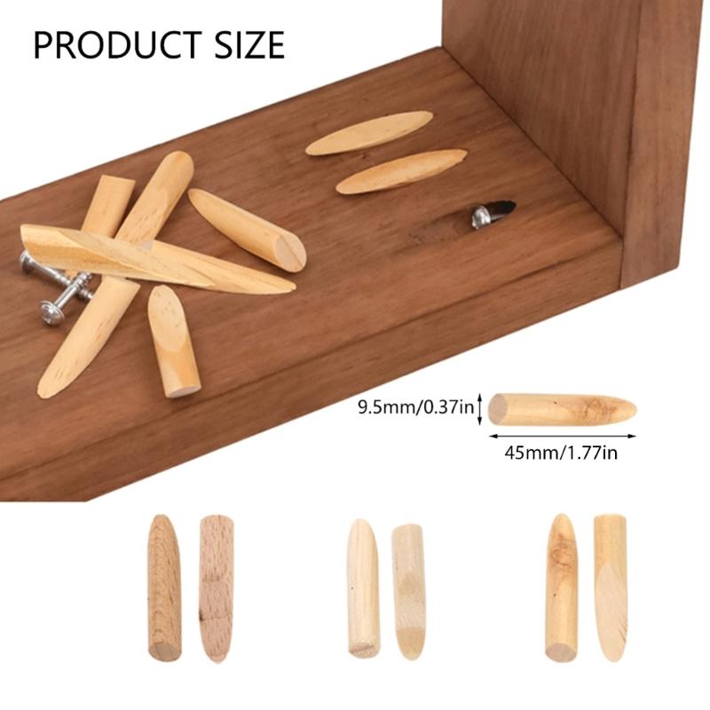 100 Pezzi Tappi per Fori Tascabili 9,5 mm Tappi in Legno Accessori per Falegnameria Giunzione Mobili per Trapano a Legno Foro Tascabile