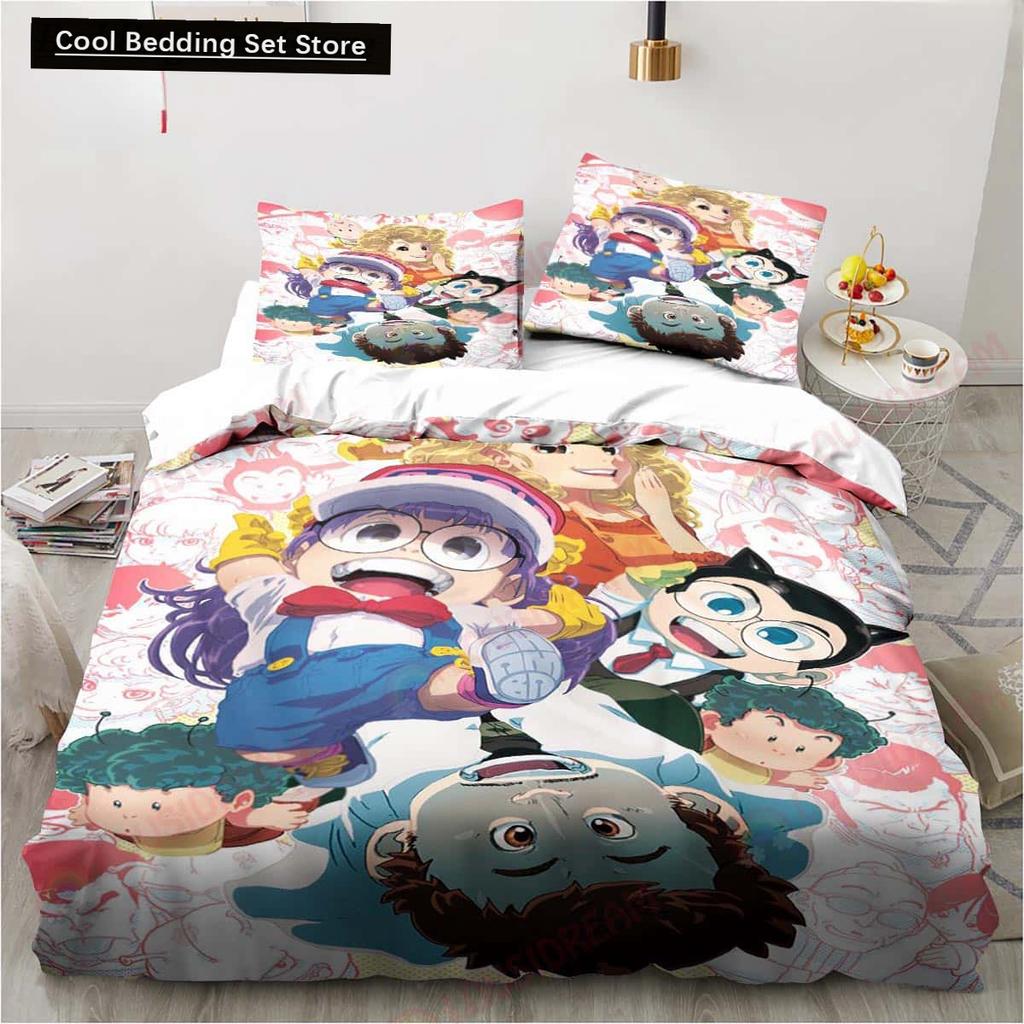 3D Cartoon DR S-Slump Arale 2/3pcs Bedding Set Sheet King Twin Double Child Bedding Set Mircofiber or Polyester Duvet Cover Sets