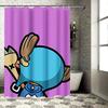 Cute Cartoon Character Design Waterproof Shower Curtain Heat Resistant Machine Washable Non-Transparent 180x180cm