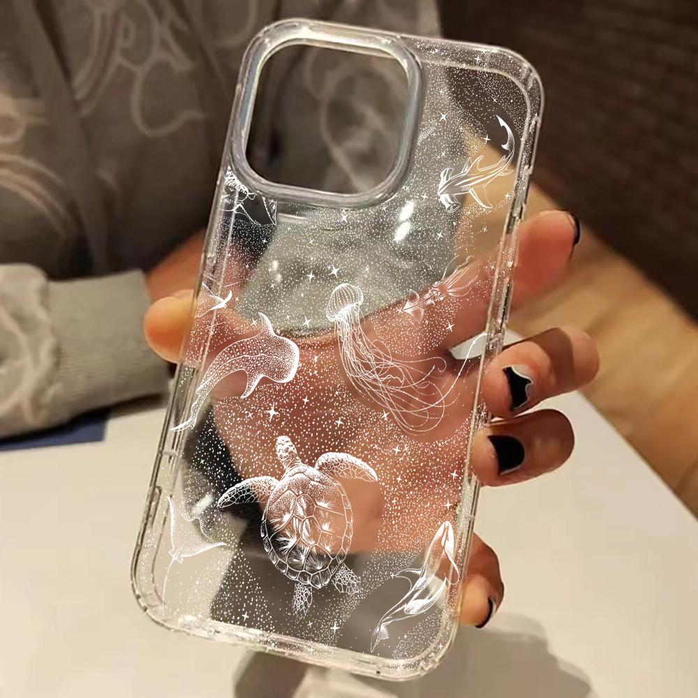 

Coastal Decor Sea Turtle Phone Case For iPhone 17 Pro Max Air 16 15 13 11 12 14 Plus Soft Clear TPU Back Cover Shell Coque iphone 13 ProMax