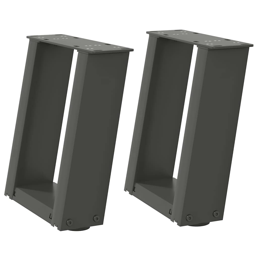 Vidaxl Coffee Table Legs, 2 Pcs, Anthracite, 30X(30-31) Cm, Steel