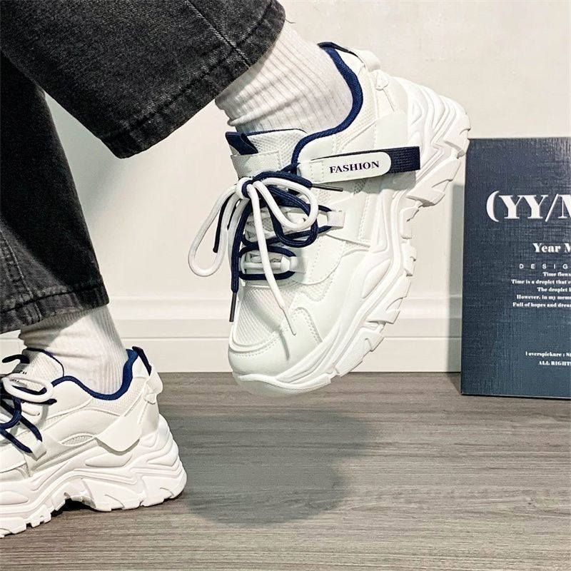2025 autumn thin popular women's shoes sports and leisure shoes platform dad shoes breathable mesh ultra-light running shoes