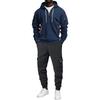 Men's Loose Fit Color Hoodie and Cargo Pants Set with Pockets for Sports and Casual Wear
