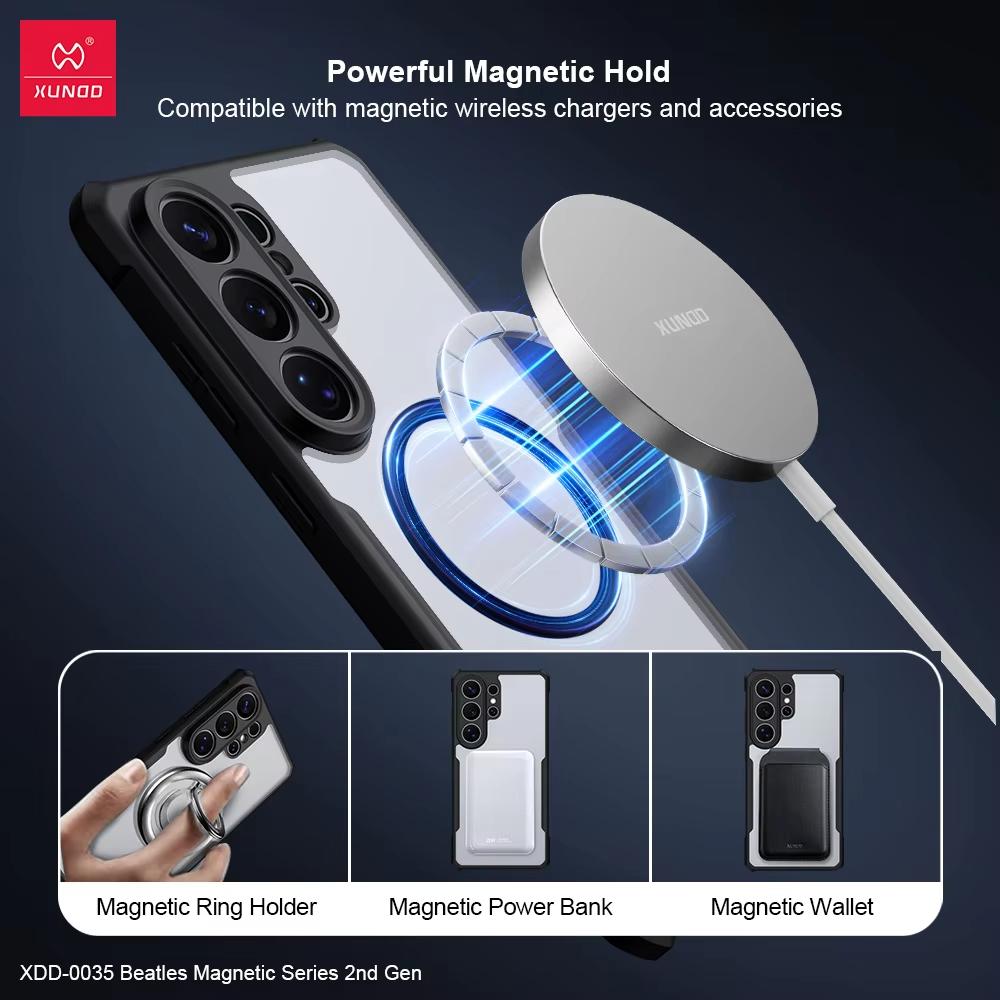XUNDD Pro Samsung Galaxy S26 Ultra S26 Plus S26+ Pouzdro Nárazuvzdorné Ochranné Pouzdro Luxusní Zadní Kryt S Magnetickým Kroužkem