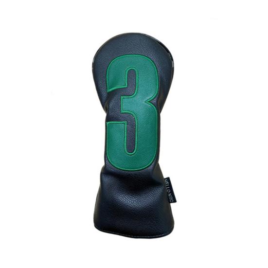 Faux Leather Golf Club Head Cover for Drivers Fairway Woods Hybrids No.1/3/5/U Headcover Soft Velvet Green Putter Head Protector