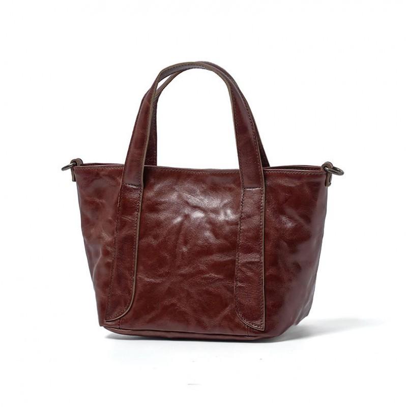 First Layer Of Tree Paste Tanned Cowhide Women's Bag Retro All-matching Portable Tote Cross-border New Leather Cross-shoulder