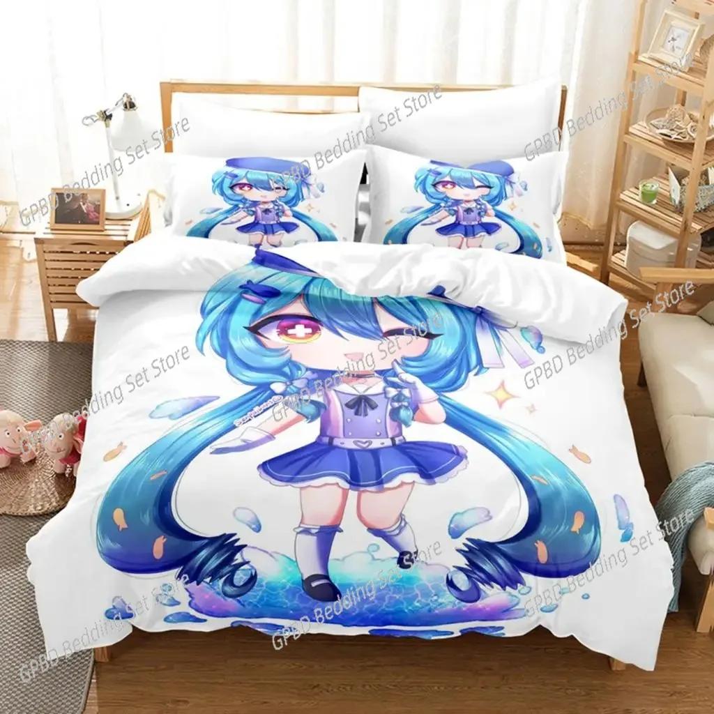 3D Print Anime Kawaii The Gacha Girl Bedding Set Bedroom Soft Modern Bedspreads Comefortable Duvet Cover Quilt Cover Pillowcase
