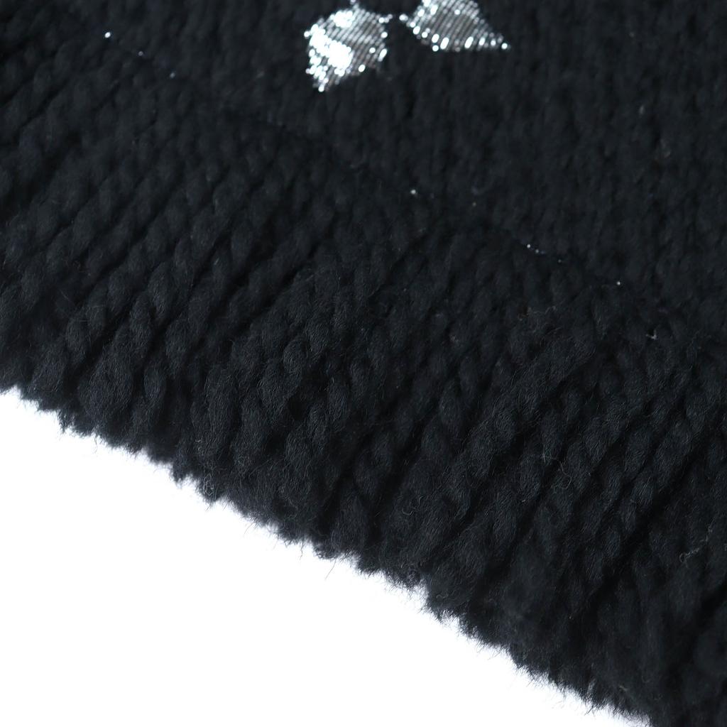 Excellent LOUIS VUITTON Scarf Escalp Logo Mania Shine Monogram Noir M75833 Used