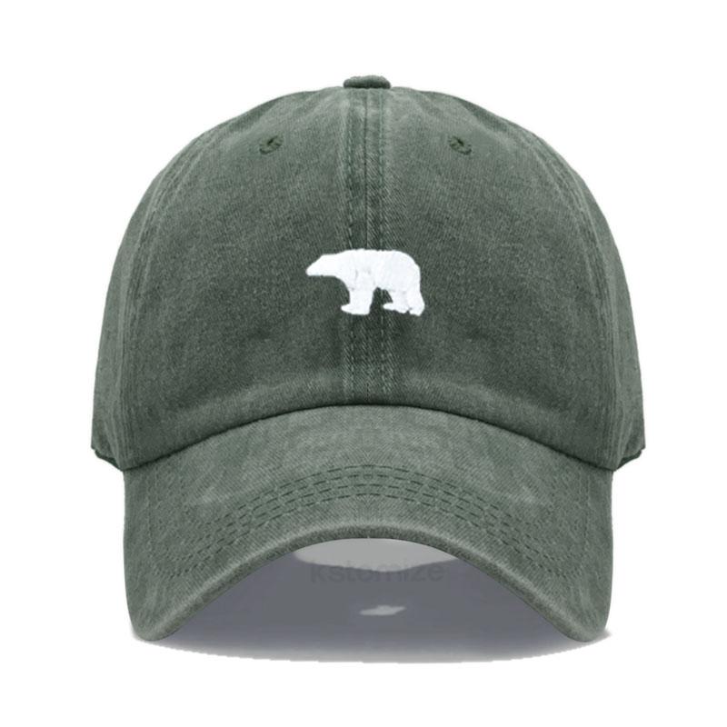 Little Bear Embroidery Baseball Cap For Women Men Fashion Adjustable Soft Washed Cotton Dad Hat Unisex Classic Golf Caps