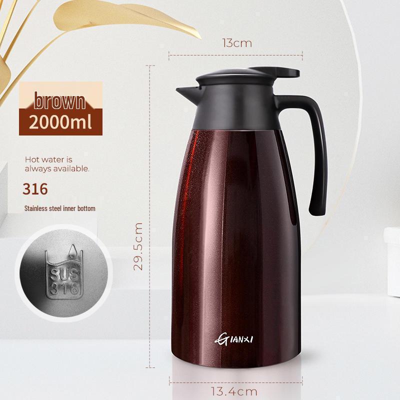 Stainless Steel Thermos Flask - Large Capacity Hot Water Bottle for Home and Dorm Use