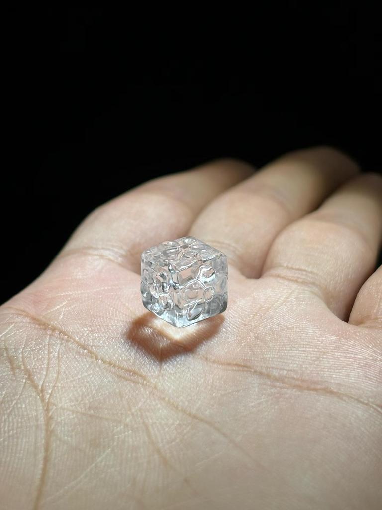 Natural White Crystal Beads: Carved Six-Sided Square, Flower, Lion Head, Cat Paw, Wings - DIY Jewelry Accessories.