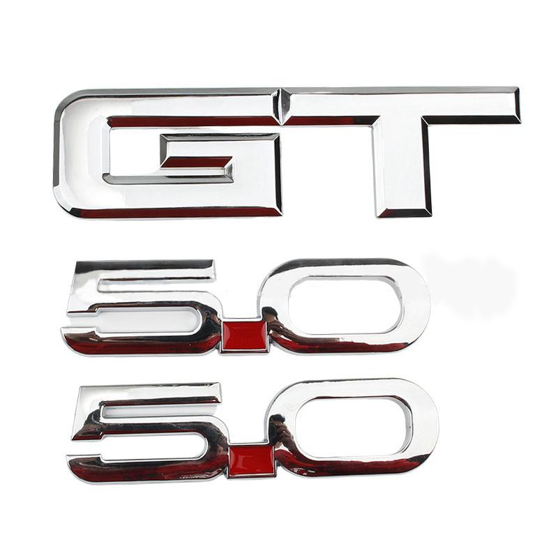 3 Pcs Metal Badge GT 5.0 Emblem Decal Car Sticker for All Models Decoration Toyota Mercedes Amg Ford Mustang GT 5.0 Accessories