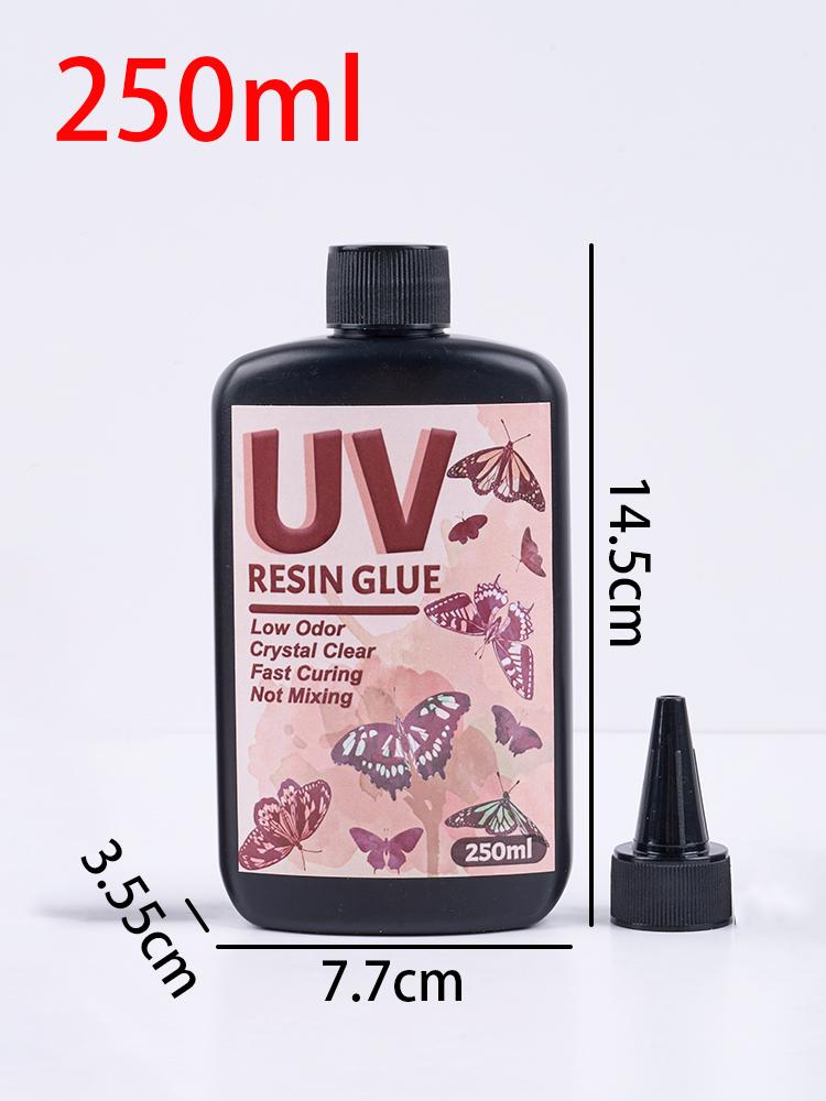 Harter UV-Harzkleber Kristallklar Ultraviolett Härtendes Epoxidharz UV-Kleber Solarhärtend Sonnenlichtaktiviert DIY Schmuckherstellungswerkzeuge