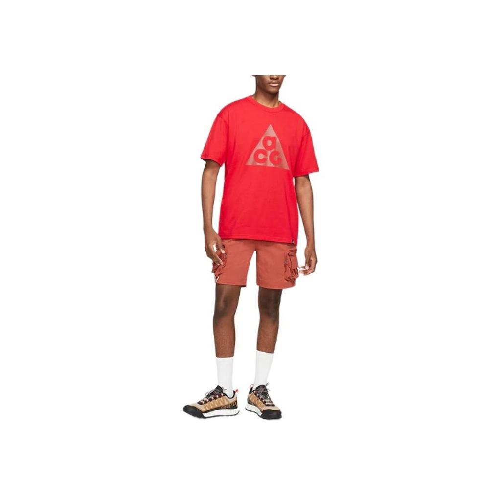 Nike ACG Series Triangle Logo Print Sports Crew Neck Short Sleeve T-Shirt Men Tops Red DJ3645-657