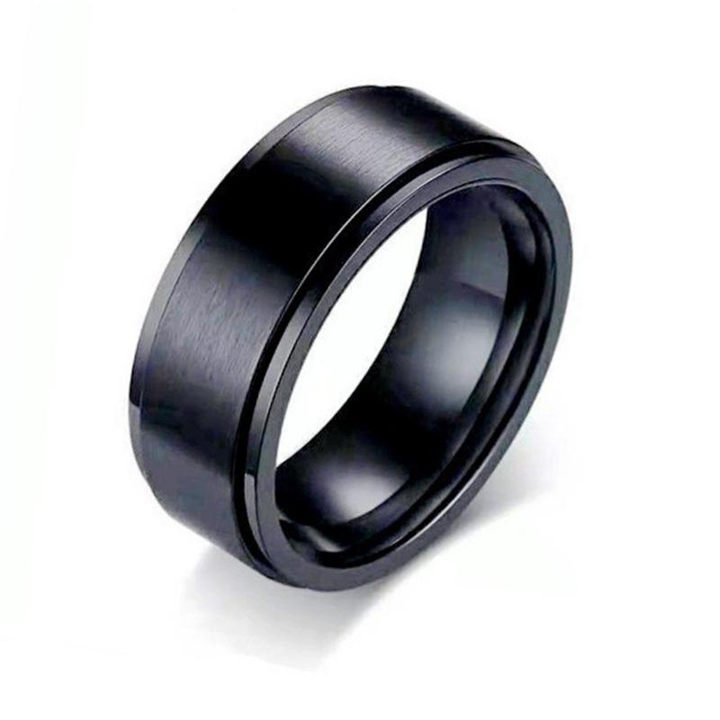 Hot-Selling Titanium Steel Rotating Men's Decompression Ring: European & American Fashion Design for Couples
