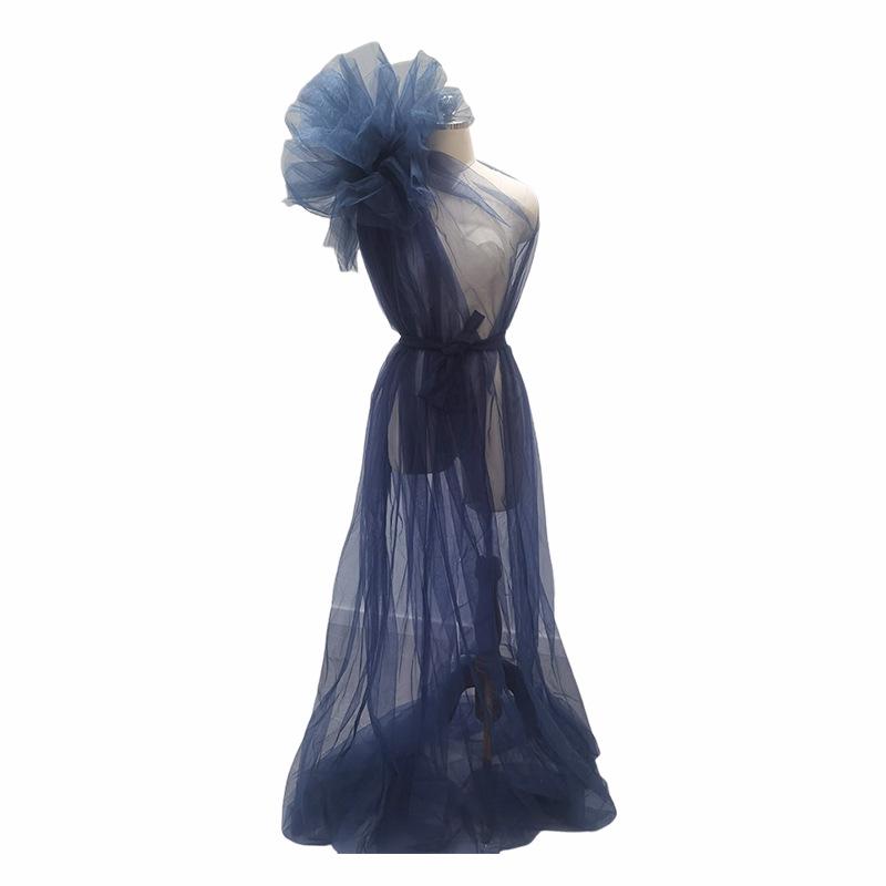 Vestido de Maternidade Sem Mangas com um Ombro Moliya - Estilo Halloween em Tule