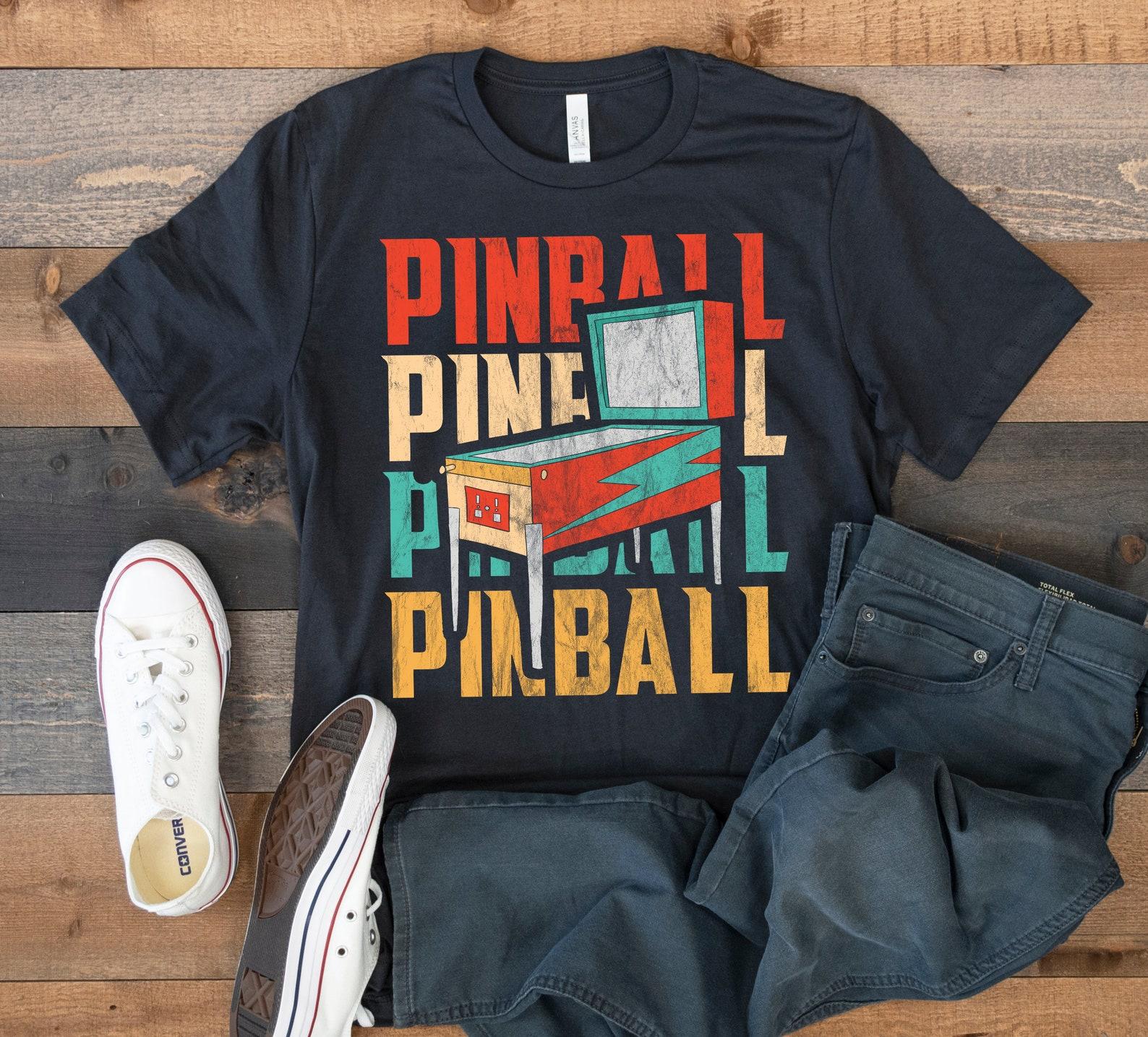 Retro Pinball T-Shirt, Pinball Arcade Tank Top, Old School Nostalgic, T-shirt, T-shirt,T-shirt 3XL