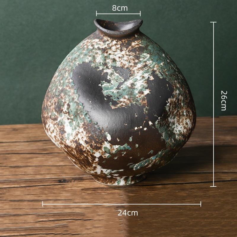Kaba Seramik Vazo Fırında Dönüşmüş Porselen Vazolar Vazo Çiçek Düzenleme Aksesuarları Çin Tarzı Retro Kavanozlar