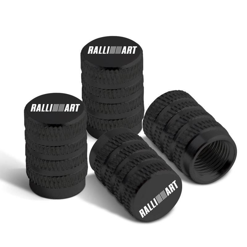 4pcs For Mitsubishi Ralli Art Badge ASX EVO Lancer Galant Pajero Car Wheel Tire Valve Caps Tyre Stem Covers Accessories Styling
