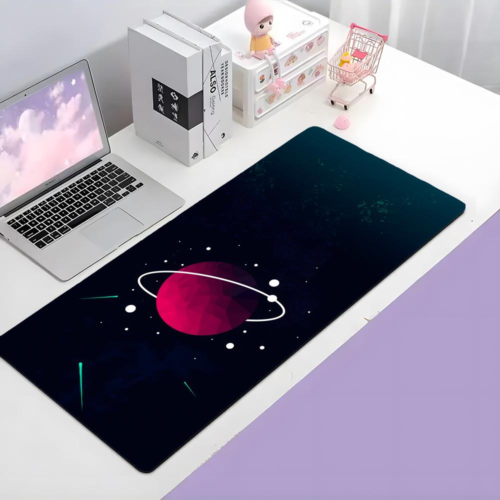 Saturn Beautiful Planet Art Mouse Pad Large Gaming Mousepad With Thick Stitched Edge NonSlip Desk Mat