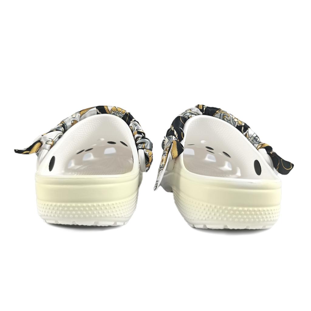 Crocs Crush Clog EVA Smiley Lemon Decorative Buckle Hand Painted Graffiti Casual Fashion Versatile Hole Shoes Unisex White
