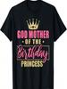 IZI POD Madrinha da Princesa do Aniversário Camiseta para Festa de Meninas - Preta, Pequena