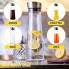 GLASKEY 1200ml Cold Water Jug with Lid, Glass Pitcher, Barley Tea Pot, Clear Glass Tea Kettle for Lemonade, Coffee, and Juice, Refrigerator