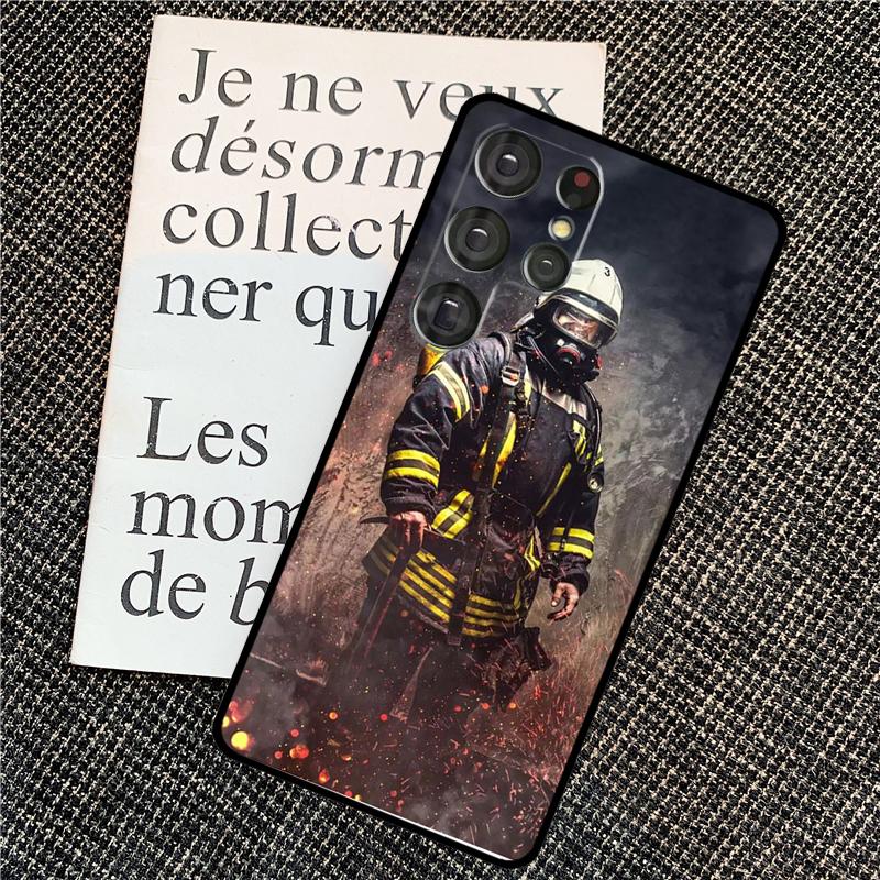 Cool Firefighter Heroes Fireman Case For Samsung Galaxy S25 Ultra S21 S22 S23 S24 Ultra S9 S10 S20 Plus S25 FE Back Cover