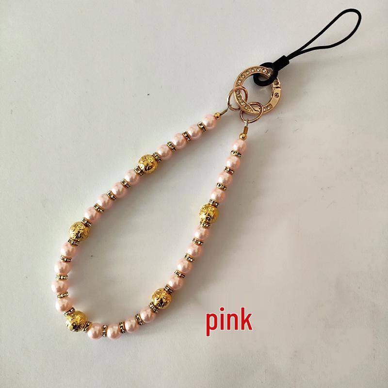 Crystal Glass Bead Phone Lanyard: Anti-Lost Fashion Accessory Keychain